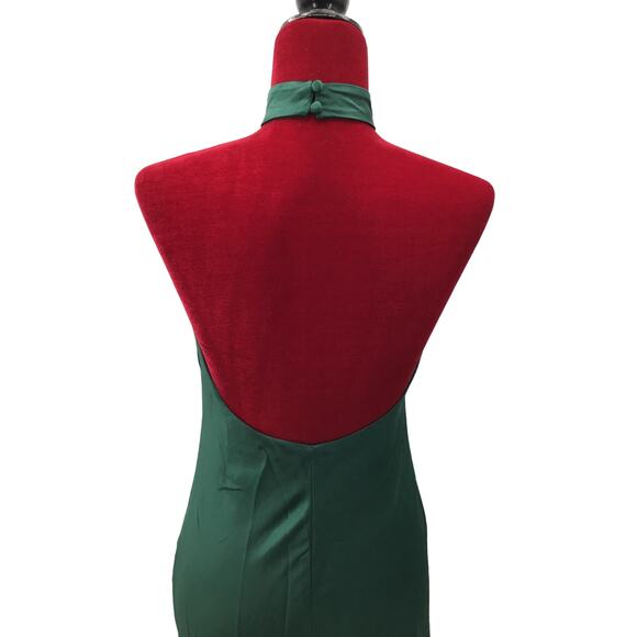 LULU'S XL Love In Your Life Emerald Green Satin Halter Maxi Dress NEW B171 - Picture 6 of 12